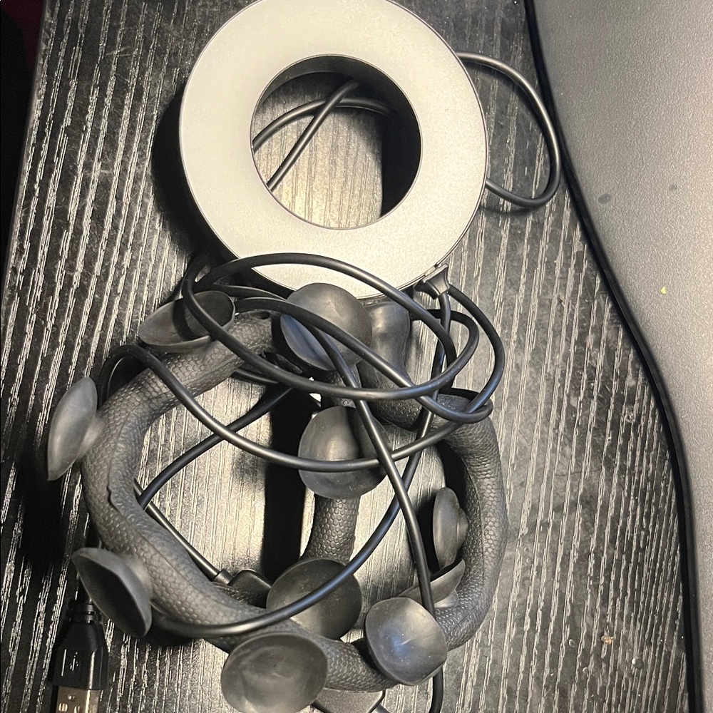 Black USB Ring Light with Flexible Mount